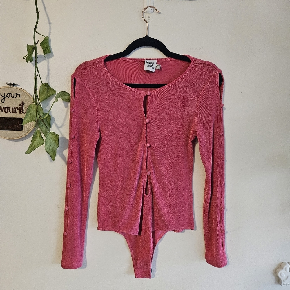 Princess Polly Pink Button-Up Bodysuit